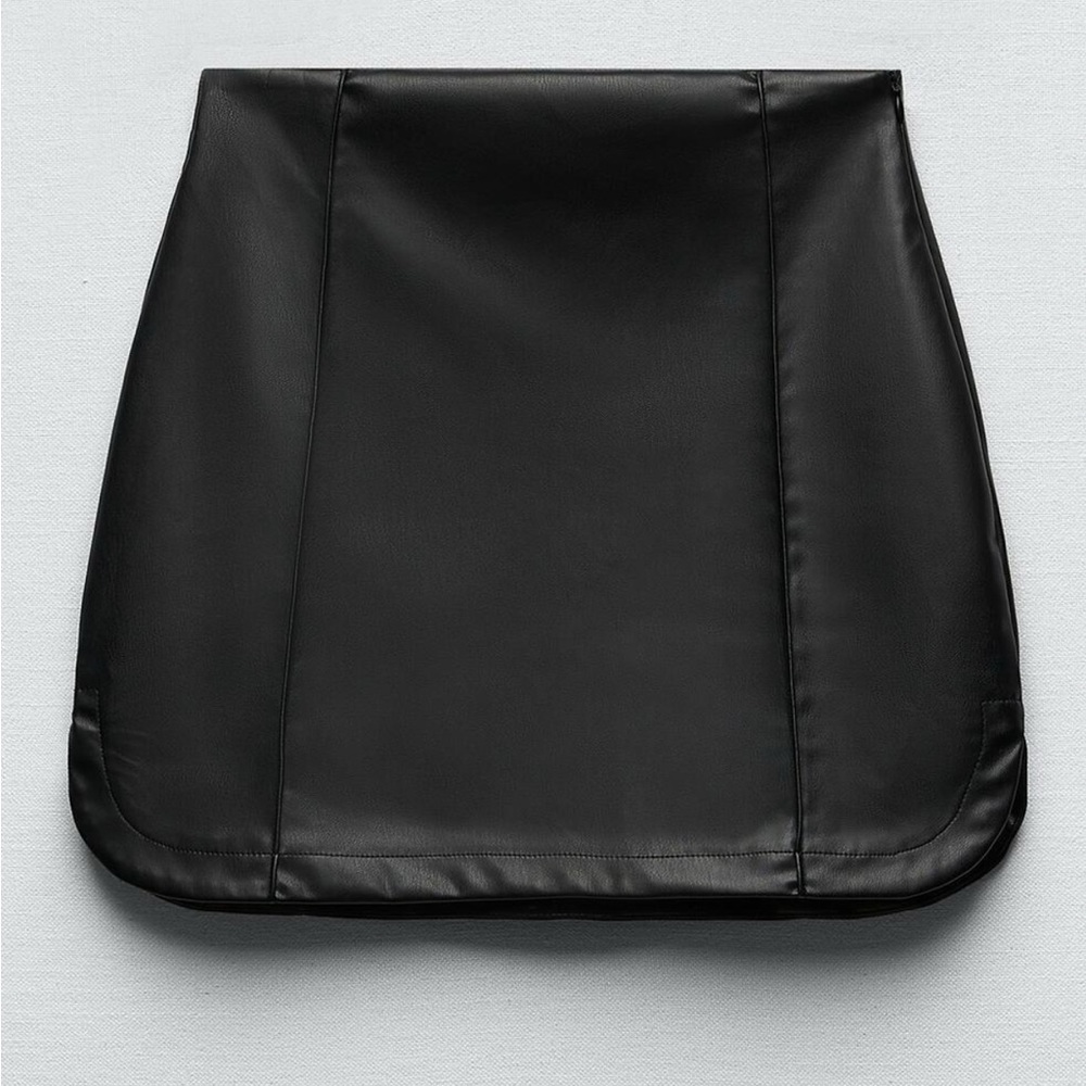 Zara Black Leather Skirt